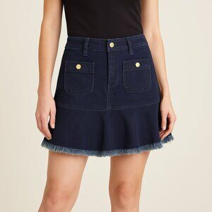 Michael Kors Flounce Frayed Hem Denim Skirt - Size 2